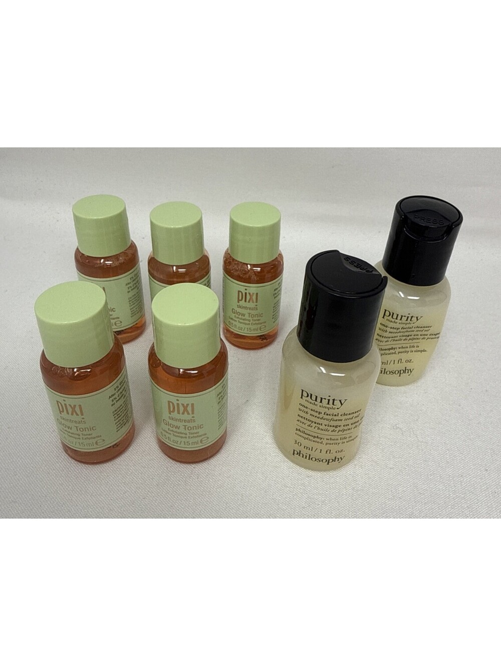 5 x Pixi Glow Tonic Exfoliating Toner ~ 0.5 Fl Oz & Free Purity Cleanser CJ300